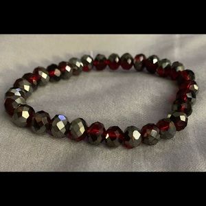 Red Iridescent stretch bracelet
